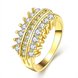 Wholesale Classic 24K Gold Geometric White CZ Rings for Women Luxury Wedding party Fine Fashion Jewelry TGCZR139