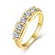 Wholesale Classic 24K Gold Geometric White CZ Rings for Women Luxury Wedding party Fine Fashion Jewelry TGCZR140