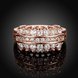 Wholesale Classic Rose Gold Geometric White CZ Ring  for Women Luxury Wedding party Fine Fashion Jewelry TGCZR141