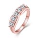 Wholesale Classic Rose Gold Geometric White CZ Ring  for Women Luxury Wedding party Fine Fashion Jewelry TGCZR142
