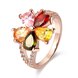 Wholesale Fashion Brand rose gold Luxury Five Colors AAA Cubic Zircon flower Shape Rings For Women Jewelry Wedding Party Gift TGCZR195