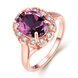 Wholesale Classic exquisite rose-golden rings big purple AAA zircon trendy fashion jewelry for women best Christmas gift TGCZR457