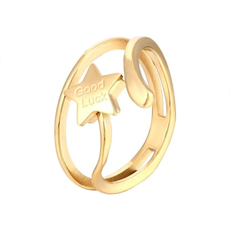 Wholesale Cheap Fashion personality 14k Gold five pointed star ring Europe and America varied Ring GPR090