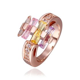 Wholesale Luxury multicolor Romantic Rose Gold CZ Ring  for Women Lovers Gift  Wedding Party jewelry  TGGPR136