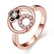 Wholesale Trendy Rose Gold Plant White Rhinestone Ring For Women Party Wedding Jewelry Drop Shipping TGGPR058