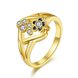 Wholesale Hot Trendy Wedding jewelry Romantic 24K Gold Geometric White Rhinestone Ring TGGPR072