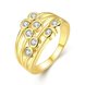 Wholesale Hot Trendy Wedding jewelry Romantic  24K Gold Round White CZ Ring TGGPR116