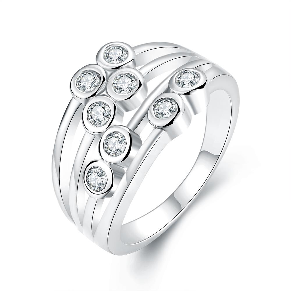 Wholesale Hot Trendy Wedding jewelry Romantic Platinum Round White CZ Ring   TGGPR128