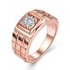 Wholesale Classic Rose Gold Geometric White CZ Ring  for Women Vintage Bridal Round Engagement Ring TGGPR027