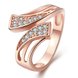 Wholesale Classic Rose Gold Geometric White CZ Ring Fine Hollow Crystal  Rings for Women Vintage Jewelry TGGPR123