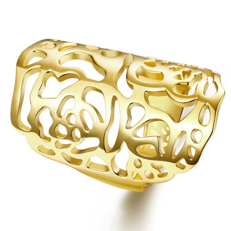 Wholesale Classic 24K Gold Geometric Ring  Hollow Ethnic Wedding Ring Vintage Jewelry TGGPR129