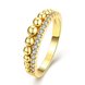 Wholesale Romantic 24K Gold Geometric White CZ Ring delicate Diamond Fine Jewelry Wedding Anniversary Party for Girlfriend&Wife Gift TGGPR183