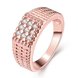 Wholesale Romantic  rose Gold Geometric White CZ Ring Luxury Full Diamond Fine Jewelry Wedding Anniversary Party for Girlfriend&Wife Gift TGGPR155