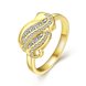 Wholesale Romantic 24K Gold Geometric White CZ Ring Luxury Diamond Fine Jewelry Wedding Anniversary Party for Girlfriend&Wife Gift TGGPR184