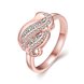Wholesale Romantic rose Gold Geometric White CZ Ring Luxury full Diamond Fine Jewelry Wedding Anniversary Party for Girlfriend&Wife Gift TGGPR190