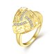 Wholesale Romantic 24K Gold Geometric White CZ Ring creative Diamond Fine Jewelry Wedding Anniversary Party for Girlfriend&Wife Gift TGGPR197