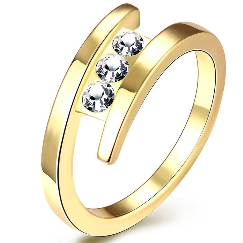 Wholesale Hot Trendy Wedding jewelry Romantic Tin Alloy Geometric White Crystal Ring TGGPR089