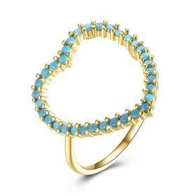 Wholesale Fashion vintage heart shape High Quality Natural Turquoise Rings for Women Trendy Jewelry Gifts TGNSR030