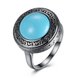 Wholesale Elegant Simple Oval Turquoise Rings for Women Girls Fine Jewelry Anniversary Engagement Party Gift TGNSR036