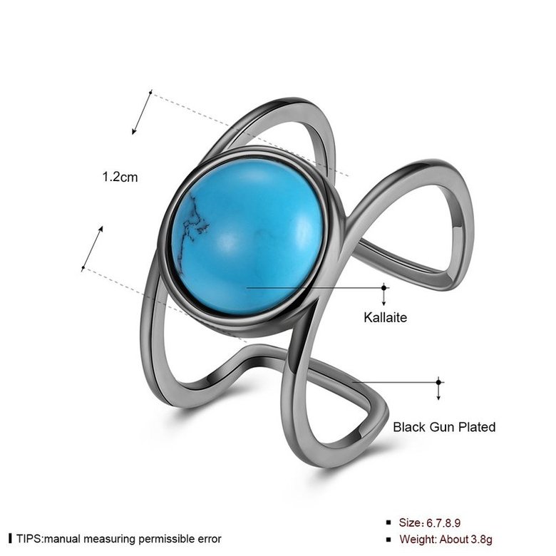Wholesale New Fashion round Natural Turquoise Rings Women's Silver open Ring Vintage Fine Jewelry for Anniversary Gifts TGNSR038
