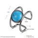 Wholesale New Fashion round Natural Turquoise Rings Women's Silver open Ring Vintage Fine Jewelry for Anniversary Gifts TGNSR038