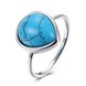 Wholesale Elegant Simple water drop Turquoise Rings for Women Girls Silver color Fine Jewelry Anniversary Engagement Party Gift TGNSR005