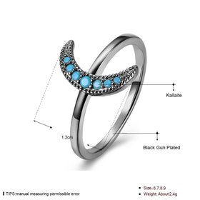 Wholesale Fashion vintage curved moon High Quality Natural Turquoise Rings for Women Trendy Jewelry Gifts TGNSR016
