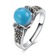 Wholesale Vintage Silver Finger Ring Natural Stone Rings Fine Jewelry for Women Lady Girls Female Party Gift TGNSR029