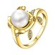 Wholesale Classic 24K Gold Plant White pearl Ring For Women Wedding Party Cute Fine Jewelry Accessories TGPR012