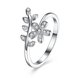 Wholesale Fashion Korean 925 Sterling Silver Handmade Leaf flower Rings for Women Exquisite CZ Stone wholesale Jewelry  TGSLR058