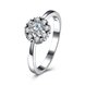 Wholesale 925 Sterling Silver Round Shape Radiant Elegance, Clear AAA CZ Crystal Flower Finger Rings for Women ANNIVERSARY wedding jewelry TGSLR064