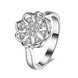 Wholesale 925 Sterling Silver Round Shape Radiant Elegance shining AAA CZ Crystal Flower Rings for Women ANNIVERSARY wedding jewelry TGSLR086
