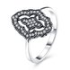Wholesale New 925 Sterling Silver Ring Pave Sparkling Classic Lace With Crystal Ring For Women Wedding Party Gift Fine Jewelry TGSLR015