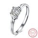 Wholesale Romantic Fashion jewelry from China OL Woman Party Wedding Gift Simple White AAA Zircon S925 Sterling Silver resizable Ring  TGSLR160
