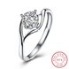 Wholesale Romantic Resizable 925 Sterling Silver Ring OL style Woman Party Wedding Gift Simple White AAA Zircon Ring  TGSLR179