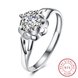 Wholesale Trendy Romantic Resizable 925 Sterling Silver Ring OL style Woman Party Wedding Gift Simple White AAA Zircon Ring  TGSLR209