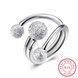 Wholesale Classic Real 925 Sterling Silver Surround Design Ball Adjustable Rings for Women Party Jewelry Gift Ideas for Mom TGSLR117