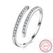 Wholesale Trendy Real 925 Sterling Silver White CZ Ring Irregular New Fashion Ring Party Jewelry For Women Luxury Gift TGSLR133