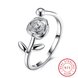 Wholesale 925 Sterling Silver Ring For Women Wedding Anniversary Fine Jewelry Retro Silver Rose Ring Engagement Ring TGSLR137