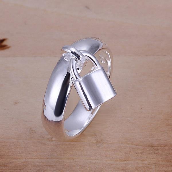 Wholesale Romantic Silver Plated Lock Ring for Women  fashion wholesale jewelry SPR561