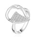 Wholesale New Creative Fashion Luxury Silver Plated Geometric ablaze Zircon Ring for Unisex Engagement Wedding Ring SPR573