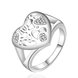 Wholesale Classic Silver Plated Heart Zircon Ring  Heart Shaped Wedding Ring for Unisex SPR576