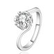 Wholesale New Creative Silver Plated Round  Zirconia Ring for Women Bride Engagement Wedding Ring SPR577