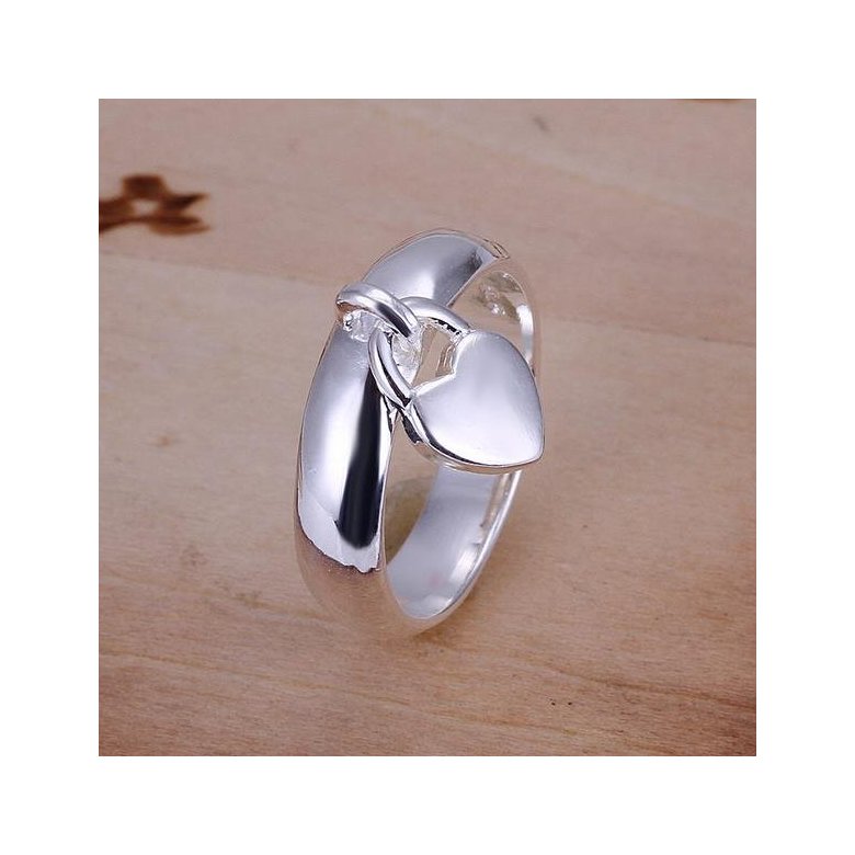 Wholesale New Creative Silver Plated Heart lock for Women ring wholesale jewelry SPR582