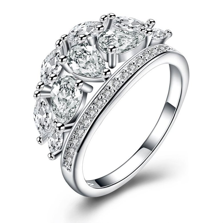 Wholesale Fashion Luxury Zircon Crown Ring for Women Bride Engagement Wedding ring SPR587