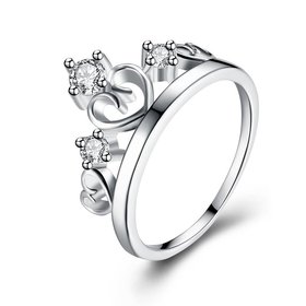 Wholesale Fashion Luxury Zircon Crown Ring for Women Bride Engagement Wedding jewery SPR588