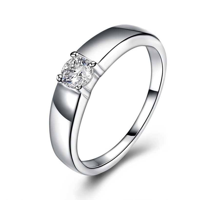 Wholesale Classic  Elegant Design Silver Plated ablaze Zircon Ring for Women Bride Engagement Wedding jewelry SPR604