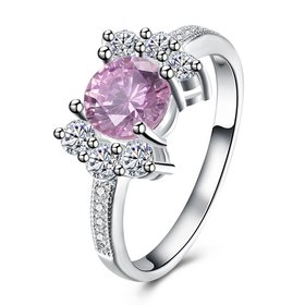 Wholesale luxury classic Design Silver Plated ablaze Zircon Ring for Women wedding jewelry SPR606
