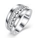 Wholesale luxury Trendy Silver Plated Geometric Zircon Ring Wedding Jewelry Rings Engagement For Women SPR611