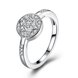 Wholesale Trendy luxury classic Silver Plated Round Zircon Ring Stainless Steel Round Wedding Bride Party Rings For Women Girls  SPR617